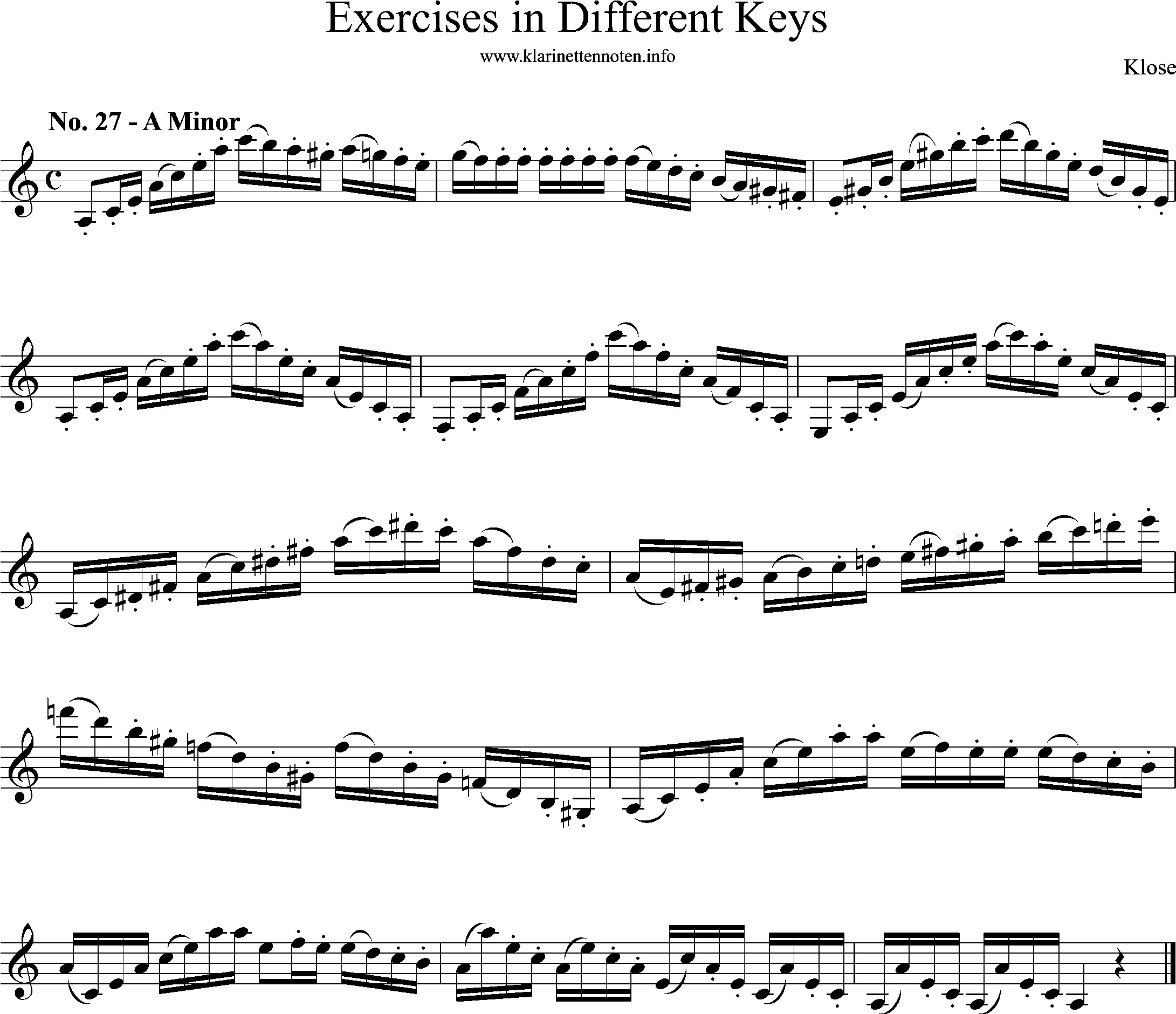 Exercises in Differewnt Keys, klose, No-27, a-minor